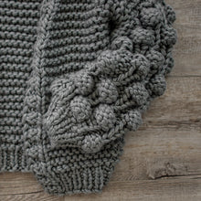 Load image into Gallery viewer, chunky cardigan knit cardigans women sweater sweaters oversized womens front knitted puff sleeve bubble pom bell long balloon sweatshirt trendy popcorn oversize lantern puffy fluffy sleeves drop shoulder beige cream tan dark grey white brown woman