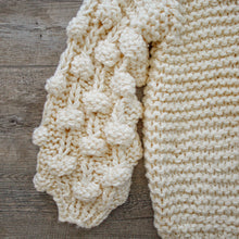Load image into Gallery viewer, chunky cardigan knit cardigans women sweater sweaters oversized womens front knitted puff sleeve bubble pom bell long balloon sweatshirt trendy popcorn oversize lantern puffy fluffy sleeves drop shoulder beige cream tan dark grey white brown woman
