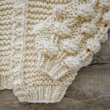 Load image into Gallery viewer, chunky cardigan knit cardigans women sweater sweaters oversized womens front knitted puff sleeve bubble pom bell long balloon sweatshirt trendy popcorn oversize lantern puffy fluffy sleeves drop shoulder beige cream tan dark grey white brown woman